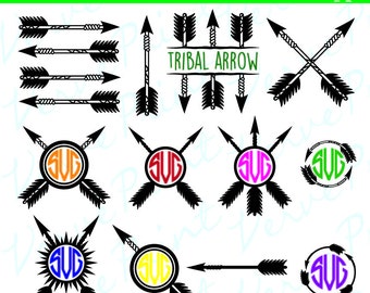 Tribal Arrow SVG Monogram Frames Svg, Ai, Eps, Pdf, Cutting file, Silhouette Clip Art svg Commercial use