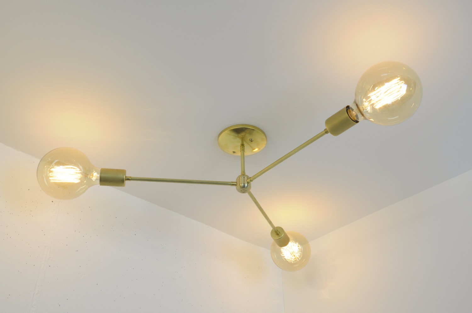 brass ceiling mounted light fixture