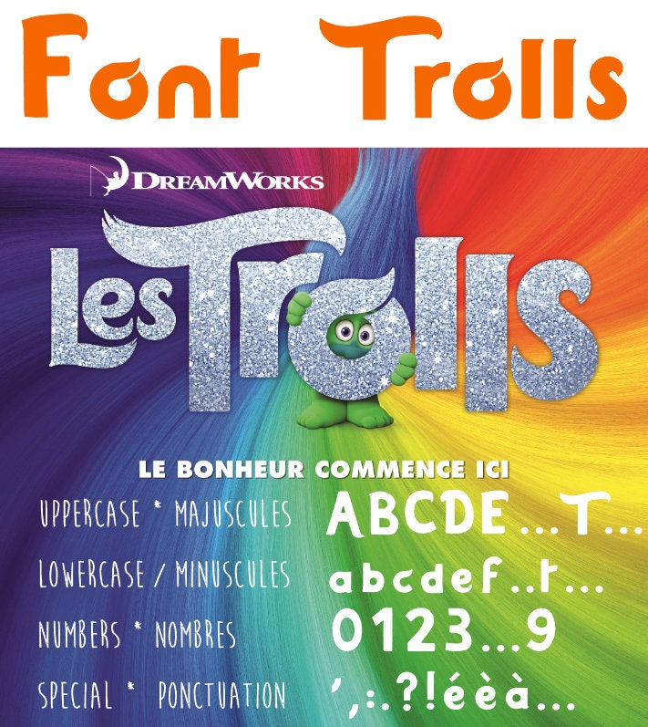 Trolls Alphabet Svgtrolls Font Svgtrolls Letterstrolls, 51% OFF