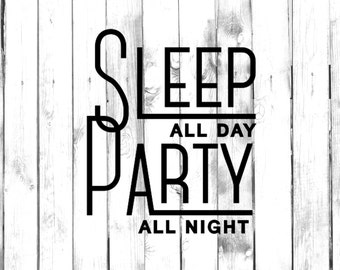 Pillowcases Sleep All Day Party All Night Printed Pillow Case