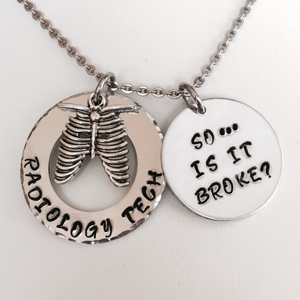 Radiology tech necklace xray tech keyring by SimplyDeborah