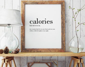 Calories Definition Print | Wall Art Print | Wall Decor | Minimal Print | Definition Print | Modern Print | Type Poster | INSTANT DOWNLOAD