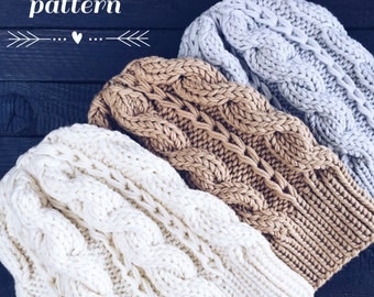 Pattern: Woolture ADELE Beanie Pattern Instant Download / Knit Hat Pattern / Cable Beanie Knitting Instructions