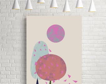 Abstract art, abstract landscape, abstract print, minimalist print, minimalist art, tree print, abstract wall art, abstract art print, Trees