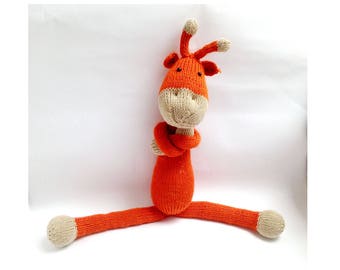 Knitted GIRAFFE toy, Stuffed animal, crochet toy, Amigurumi animals, crochet animals, natural toy natural animal eco toys soft giraffe plush