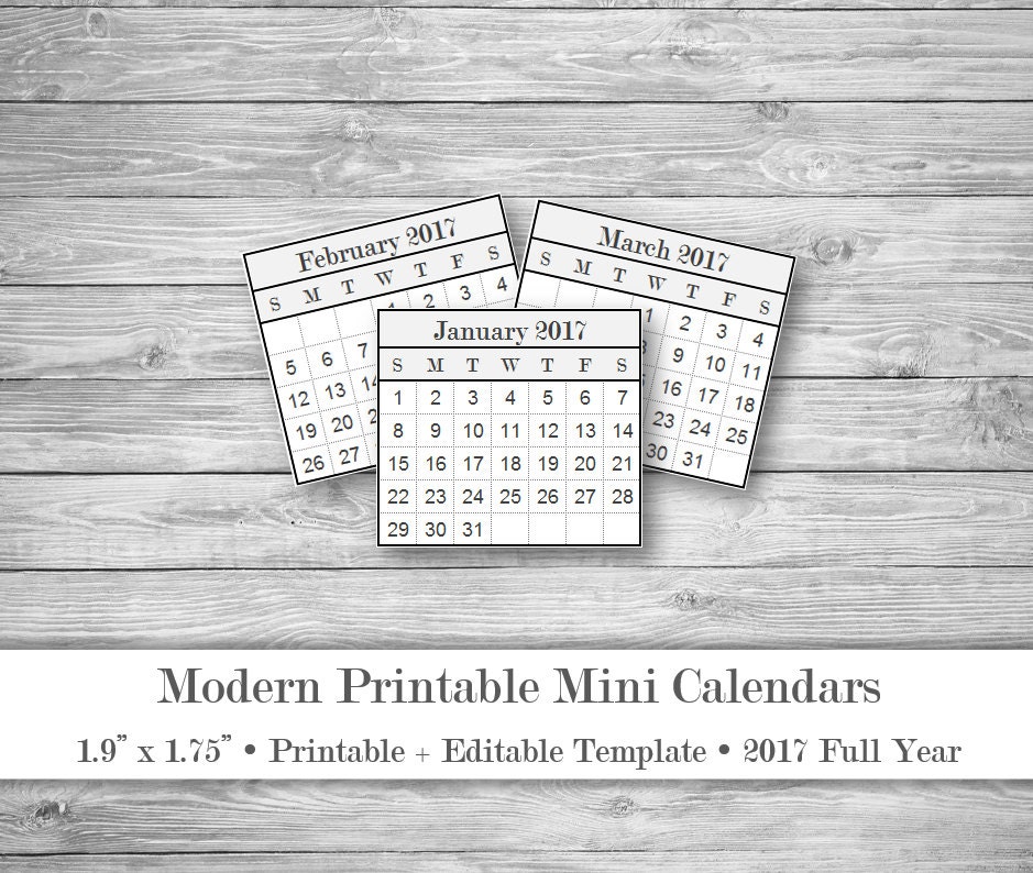 mini calendar templates