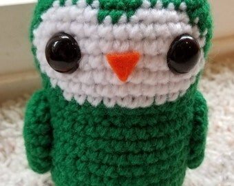 Green Tea Owl Crochet Amigurumi Acrylic Doll