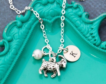 SALE • Goat Necklace Silver Goat Jewelry • Gift Goat Lover Farm Goat 4H Gift •Kid Necklace•Personalized Goat Pet Show Goat Funny Farm Animal