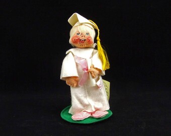 Vintage Graduation Girl Doll Annalee Meredith New Hampshire Cloth Doll With Original Tags Rag Doll