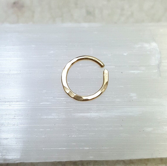 Solid 18k Gold Septum ring. Real gold cartilage hoop. Genuine