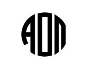 Alpha Omicron Pi Sorority Circle Monogram PNG / SVG Download - Digital Cutting Files, Use With Silhouette, Cricut + Other Cutting Machines