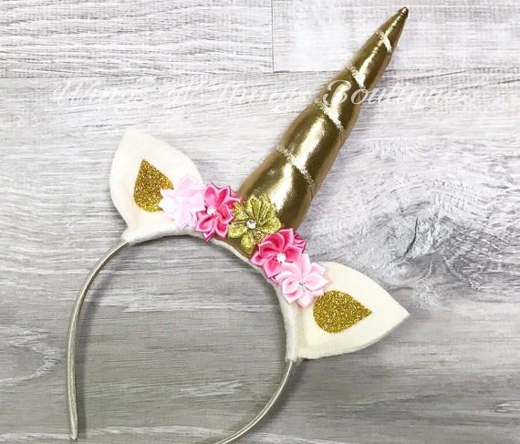 unicorn flower crown unicorn headband gold unicorn horn