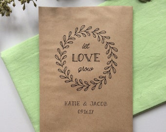 50 Let Love Grow - Seeds Favor Bags - Wedding Favors