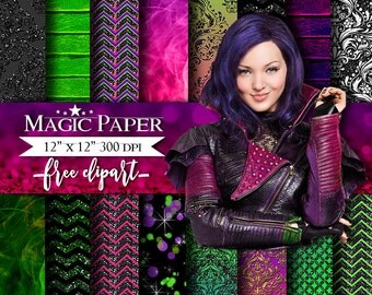 50% OFF SALE Descendants Digital Paper Clipart Scrapbook Instant Download