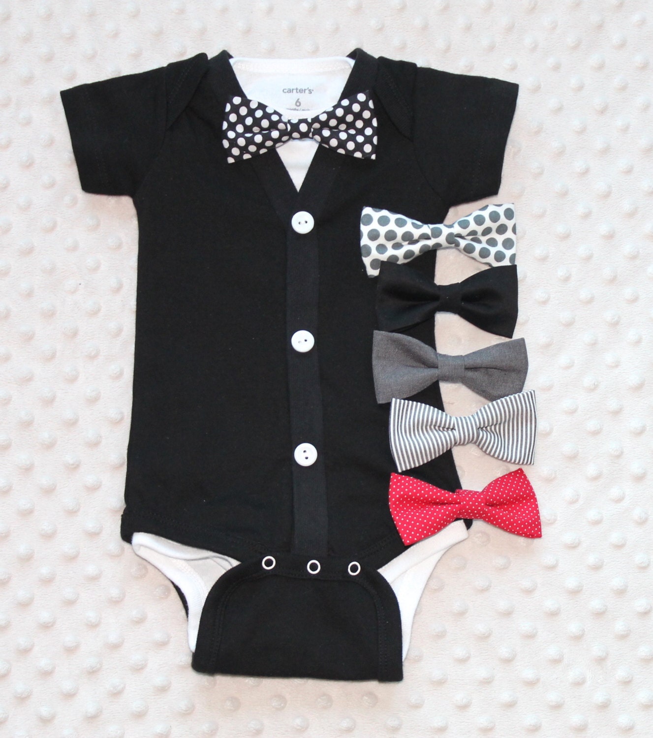 Baby Boy Cardigan and Bow Tie Set Black Baby Suit Baby