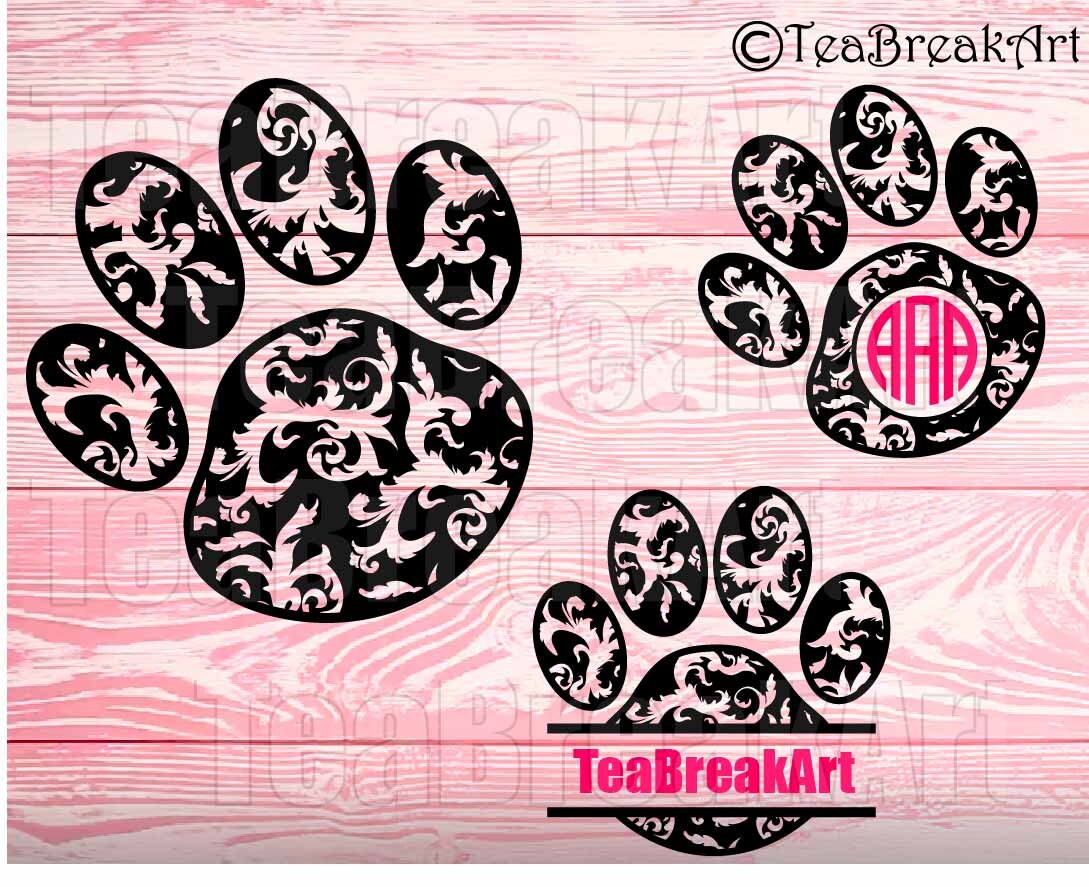 Download Flourish zentangle Paw Digital Cutting Files SVG PNG EPS