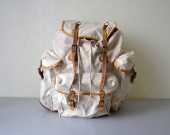 Vintage French Rucksack LAFUMA made in France / scout Backpack / french army hiking bag 50s 60s