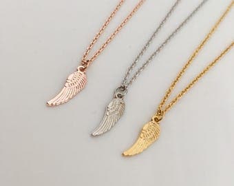 Angel wings Necklace ,cute necklace,angel necklace, unique necklace gift idea, bridesmaids gift, wedding gift,gold, gold plate