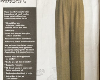 PANTS Claire Shaeffer's VOGUE PATTERNS #V8498 Custom Couture Size 14, 16,18, 20 Uncut