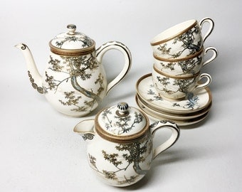 Charming Satsuma Porcelain Tea Set - Japan - Early 20th Century