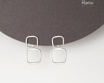 Geometric Earrings and Ear Jackets, Sterling Silver