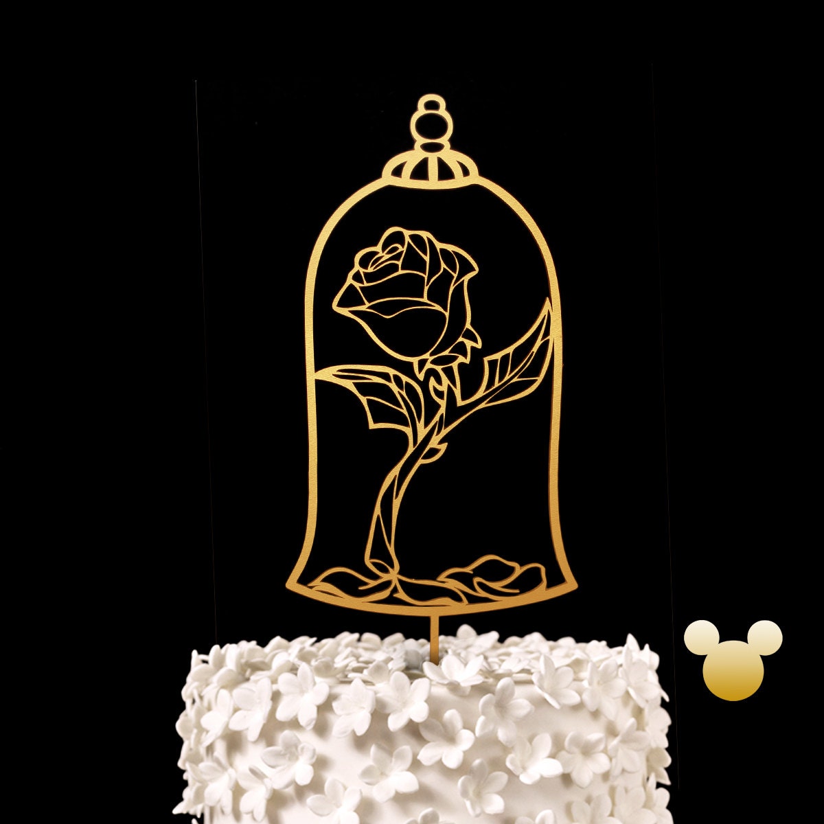 Enchanted Rose Wedding Cake Topper Beauty and the Beast