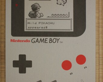 Nintendo - "Wild PIKACHU Appeared" Pokemon GameBoy Print