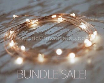 Rustic Wedding Decor, String Lights, Rustic Wedding Table Decor, Centerpiece Battery Fairy lights 6.6ft BUNDLE (K2)