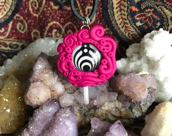 SALE Bassnectar Clear Quartz Necklace - Bassnectar Polymer Clay Necklace Bassnectar Necklaces Bassnectar Pendants