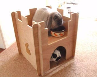 Wooden Rabbit Castle, Playground, Tunnel, Shelter