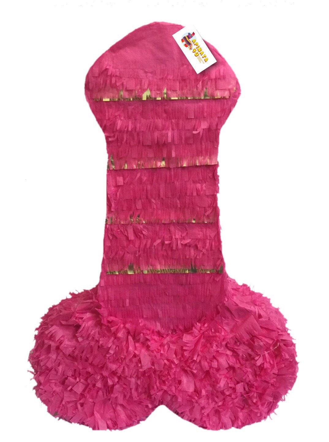 Hot Pink And Gold Pecker Pinata 24 Tall Penis Pinata 0002