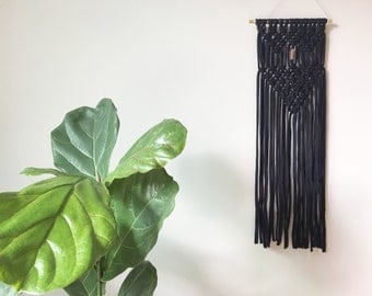 macrame wall hanging with gold details / tshirt yarn / wall decor / home ideas / gifts for her / minimalism / tapestry