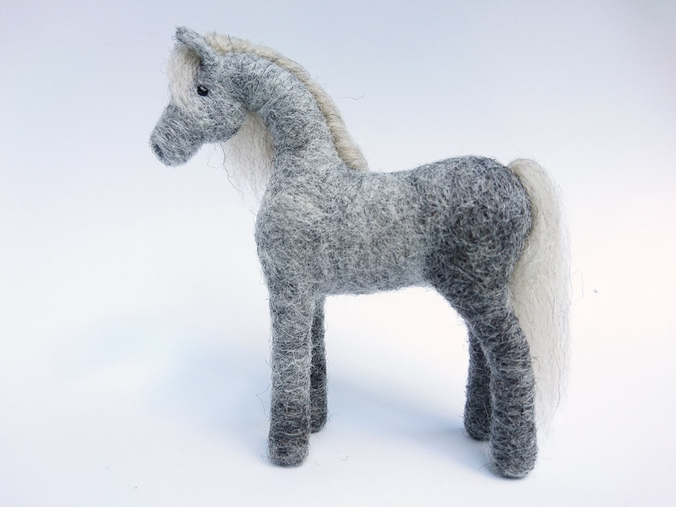 Needle felted horse felt animal felted wild animal natural