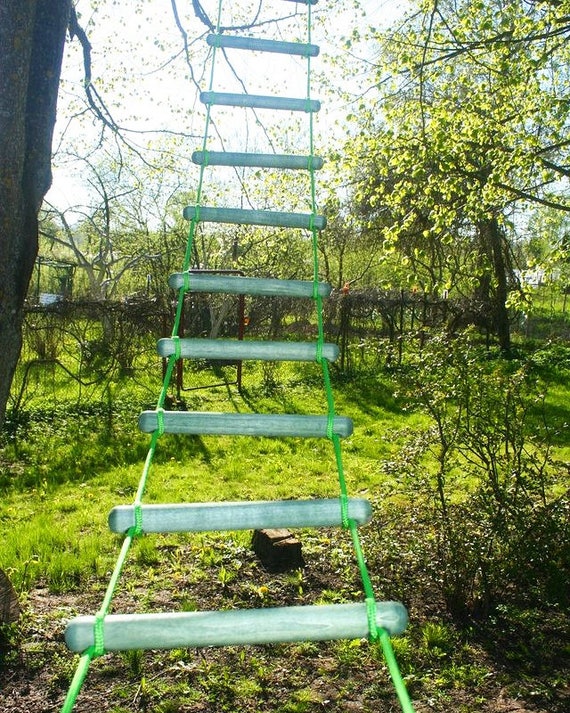 climbing rope ladder green tree house ladder garden