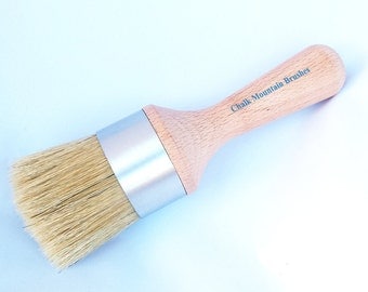 Chalk Painting Large Paint (Stencil) Brush Or Use as Wax Brush Natural Boar Bristles for Stenciling Walls or Furniture Project