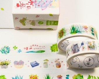 2 x masking Washi tape / garden / 3 m x 15 mm