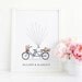 Tandem bicycle fingerprint guestbook Wedding bike thumbprint
