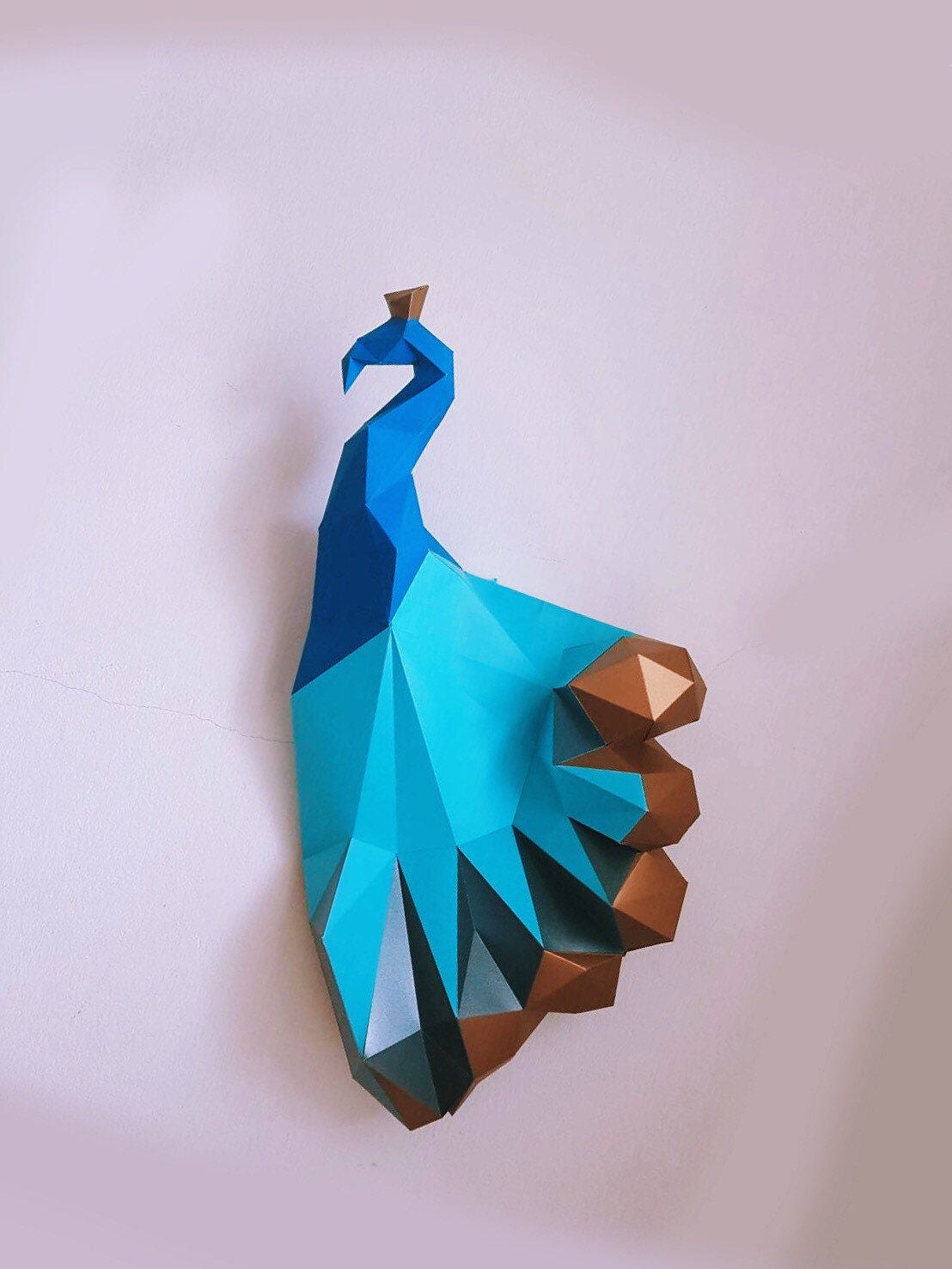 Paper Craft DIY Peacock With Golden Tail Paper Craft DIY Peacock With Golden Tail