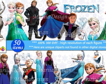 50 Frozen Clipart - 50 PNG - 300 Dpi, Frozen Clip art, Frozen png, Frozen Instant download printable - ONLY FILES