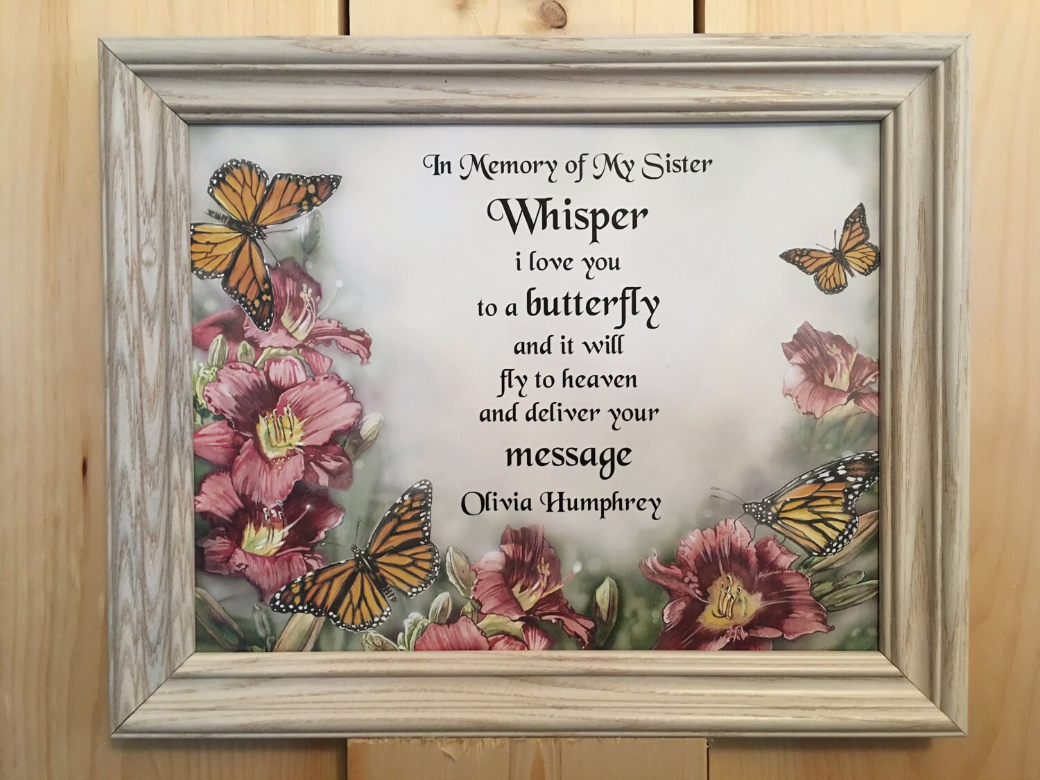 Sympathy Gift Sister Personalized Whisper I Love You To A