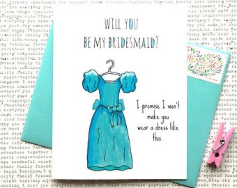 Will You Be My Bridesmaid Card, Funny Bridesmaid Card, Be My Bridesmaid Funny, Bridesmaid Dress Card, Ugly Bridesmaid Dress Card, Wedding