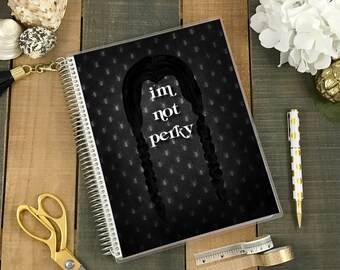 Wednesday Addams Laminated Planner Cover for Erin Condren Life Planner, Plum Paper Planner, or Happy Planner