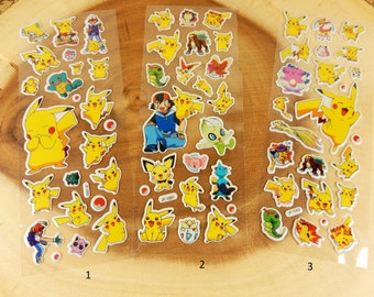 Pokemon Stickers, Scrapbooking Stickers, Children's Comic, Crafting, Pikachu, Birthday Party Bag Filler