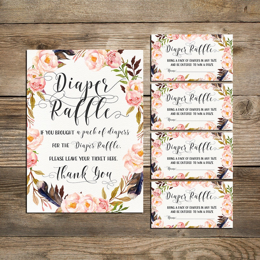 diaper raffle ticket printable diaper raffle card diaper