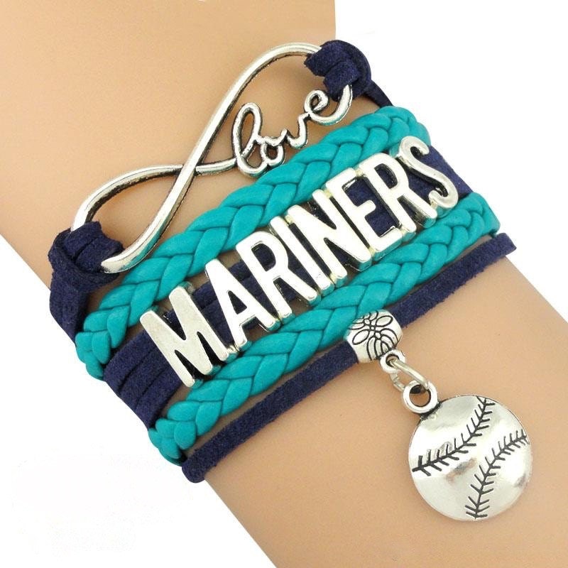Mariners baseball bracelet mariners infinity love braided