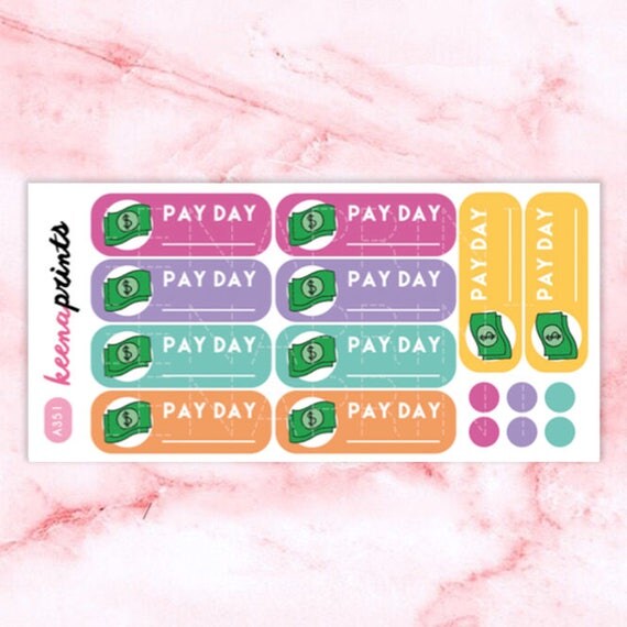 A351 Pay day stickers salary day stickers finance