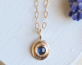 Gold Necklace, Sapphire Necklace, Sapphire Pendant, Birthstone Jewelry, Gold Sapphire Necklace, Gold Pendant, 9ct Gold, Gemstone Necklace