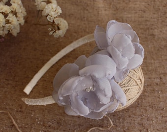 Blue gray flower headband, Serenity flower headband,Women Adults Girls Baby Toddler flower Headband,Wedding Headband,Bridesmaids Headband,