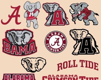 Alabama Crimson Tide SVG Alabama Logo Clipart Vector Printable Cricut SIlhouette Die Cut