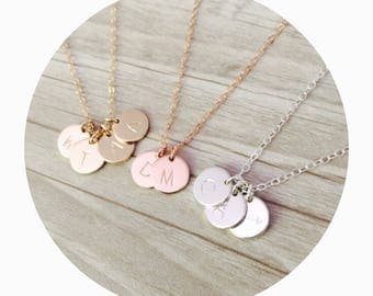 Initial Necklace | Choose Number of Charms | Custom Pendant Necklace | Pendant Necklace | Childrens Initial Necklace | Anniversary Necklace